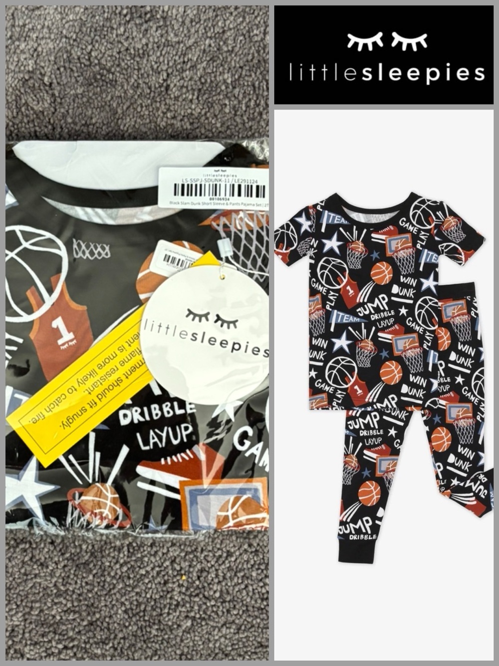 🏀Little Sleepies Slam Dunk 2 Piece Pajama Set